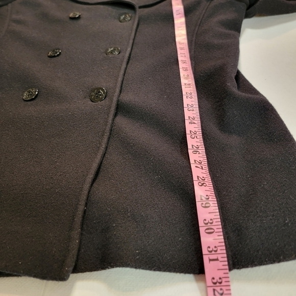 Andrea pea coat size 12, charcoal gray winter wool front buttons coat - Picture 13 of 15